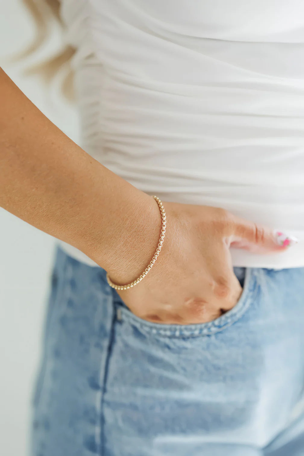 Holland Round Box Chain Bracelet